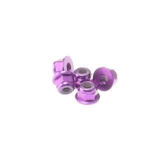 69239 Hiro Seiko 3mm Alloy Flange Nylon Nut [Purple]