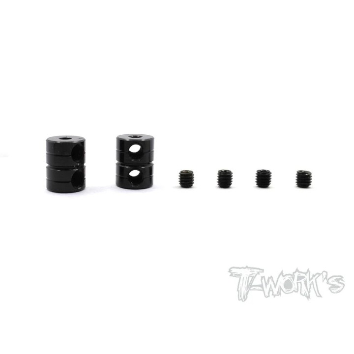 TA-108BK T-Works Double Lock 2mm Bore Collar Ver.2 (Black) 2Pcs.