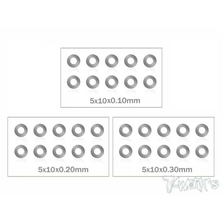 TA-124 T-Works 5 X 10 Steel Shim Washer ( 0.1, 0.2, 0.3mm )