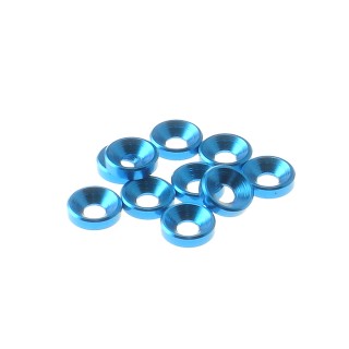 69249 Hiro Seiko 3mm Alloy Countersunk Washer [Tamiya-Blue]