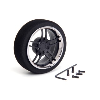 69322 Hiro Seiko Steering Mf Wheel 5-Spoke [Flat Black+Chrome]