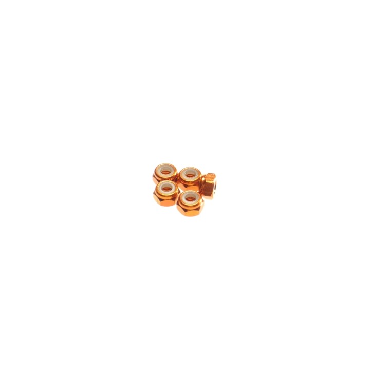 69559 Hiro Seiko 4mm Alloy Nylon Nut [Orange]