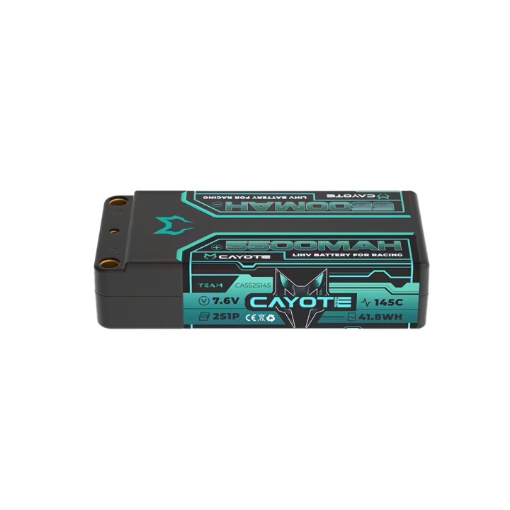 CAYOTE Racing 5500mAh 2S Shorty LiPo Battery 7,6V 145C 203g