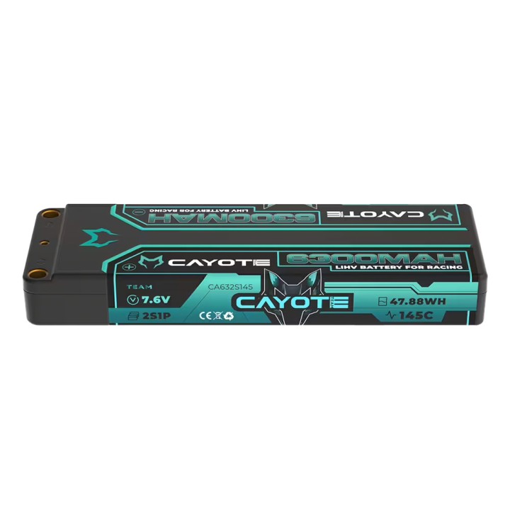 CAYOTE Racing 6300mAh 2S LiPo Battery 7,6V 145C 226g