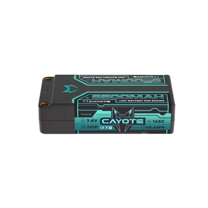 CAYOTE Racing 6500mAh 2S Shorty LiPo Battery 7,6V 145C 228g