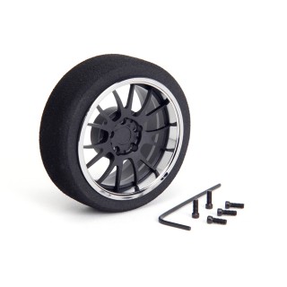 69711 Hiro Seiko Aluminum Steering Mf Wheel 7-Spoke [Fbk+Chrome]