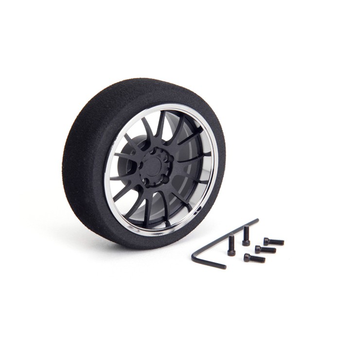 69711 Hiro Seiko Aluminum Steering Mf Wheel 7-Spoke [Fbk+Chrome]