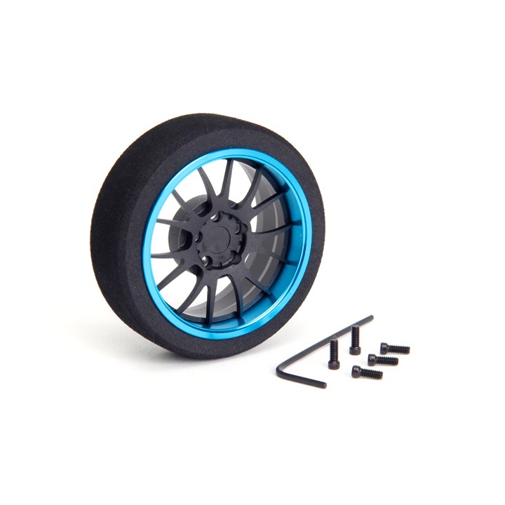 69713 Hiro Seiko Aluminum Steering Mf Wheel 7-Spoke [Fbk+T-Blue]