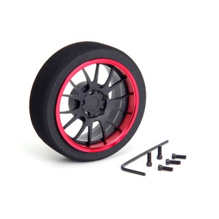 69715 Hiro Seiko Aluminum Steering Mf Wheel 7-Spoke [Fbk+Red]