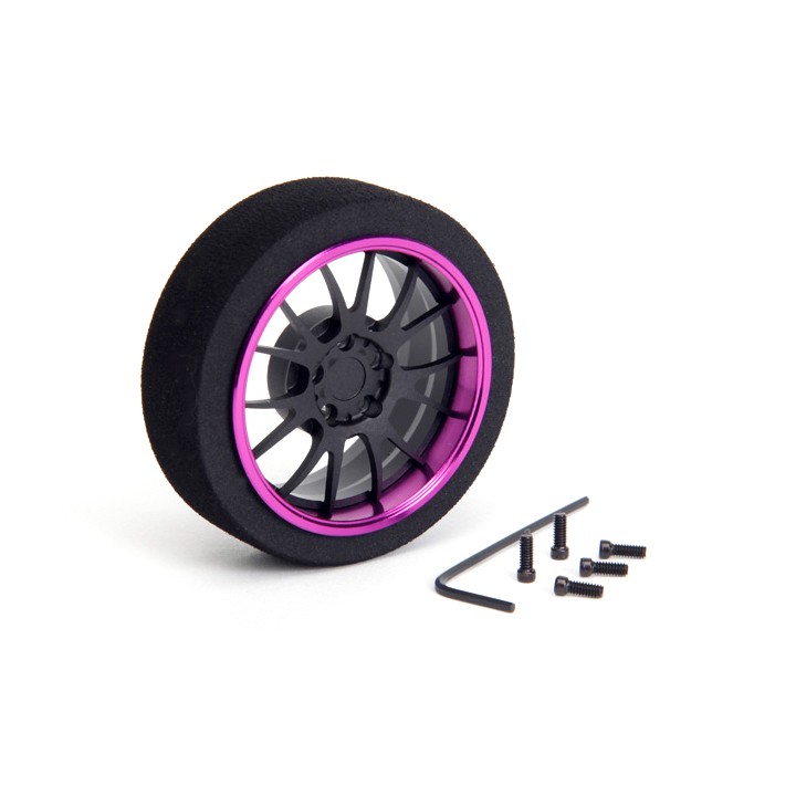 69716 Hiro Seiko Aluminum Steering Mf Wheel 7-Spoke [Fbk+Purple]