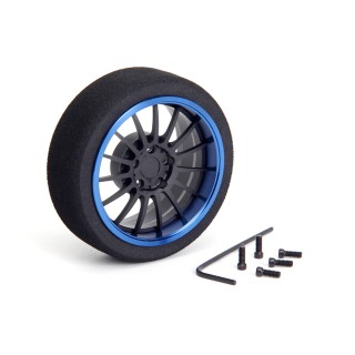 69720 Hiro Seiko Alu Steering Mf Wheel 15-Spoke [Fbk+Y-Blue]