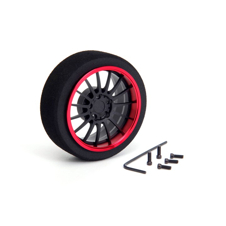 69721 Hiro Seiko Aluminum Steering Mf Wheel 15-Spoke [Fbk+Red]