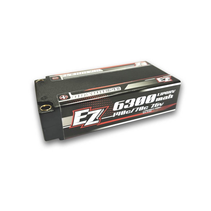 Ezpower Lipo 6300mah Long-Run Short Pack 7.6v 2s 140/70c HV Grap. 5mm