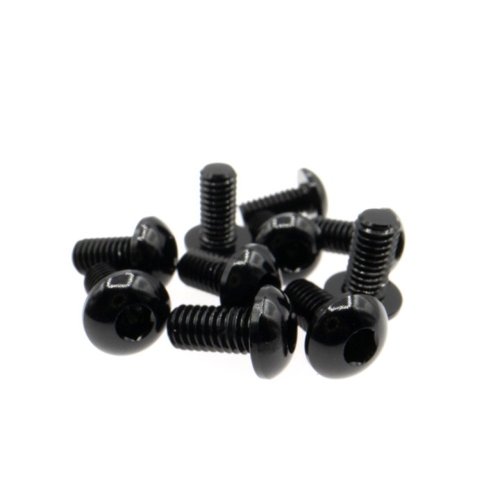 MonacoRC M3x6 Black Alloy Hex Socket Button Head Screw (10)