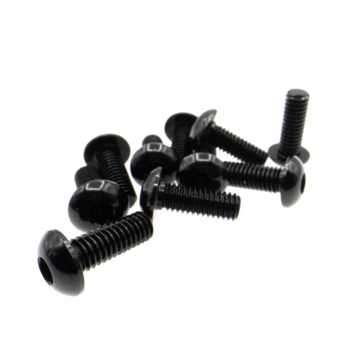 MonacoRC M3x8 Black Alloy Hex Socket Button Head Screw (10)
