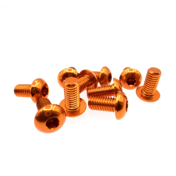 MonacoRC M3x6 Orange Alloy Hex Socket Button Head Screw (10)