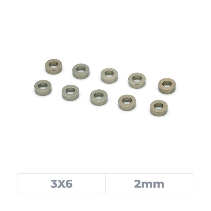 MonacoRC Alu Shim 3x6x2mm - Smoke Grey (10)
