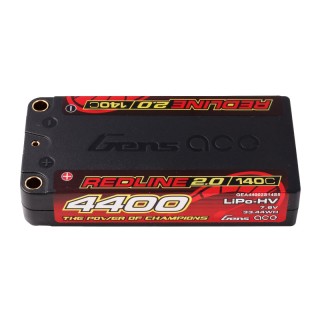 GA44002S14S5 Gens Ace Lipo 4400 Mah Shorty 7.6V Hv 140C 2S1P Pk5