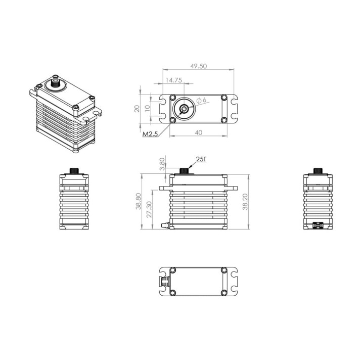 MKS HBL599 (0.08s/42.0kg/8.2V) Brushless Servo