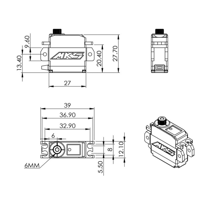 MKS HV50P 1/12 Pancar (0.071s/8.3kg/8.2V) Coreless Servo