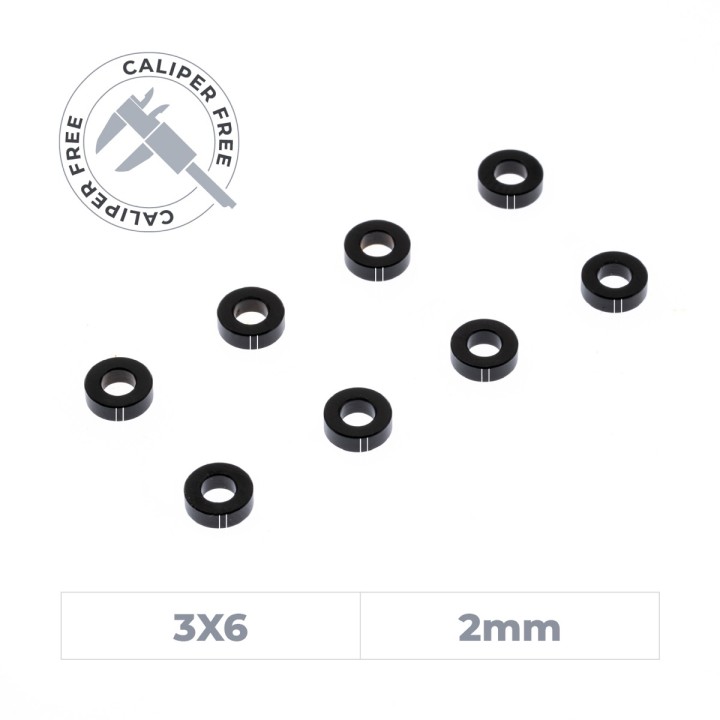 OfficinaRC Alu Smart Shim 3x6x2 mm - (8)