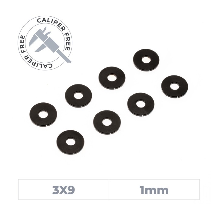 OfficinaRC Alu Smart Shim 3x9x1 mm - (8)