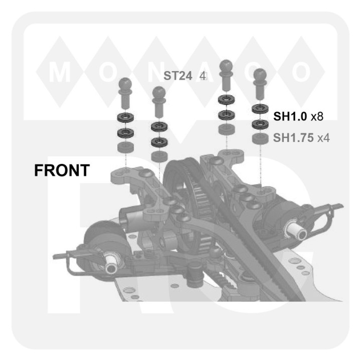 SH1.0 Awesomatix 6x3x1.0mm Spacer Gray (10)