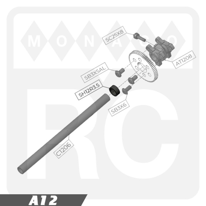 SH12R3.5 Awesomatix Rear Axle Spacer 3.5mm