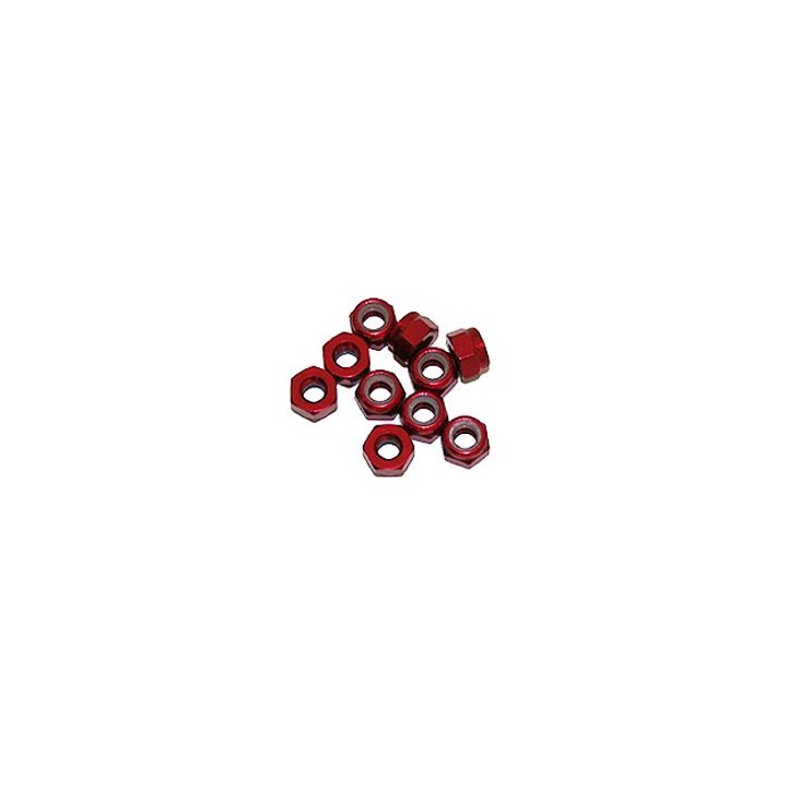 UR1502-R Ultimate 3 mm. Alu. Nylon Nut Red (10Pcs)