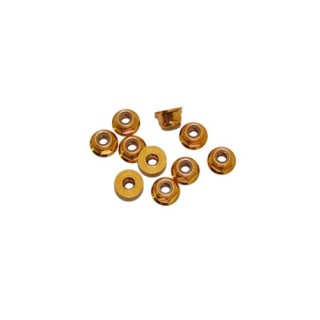 UR1503-G Ultimate 3mm. Alu. Nylon Nut W/Flanged Gold (10Pcs)