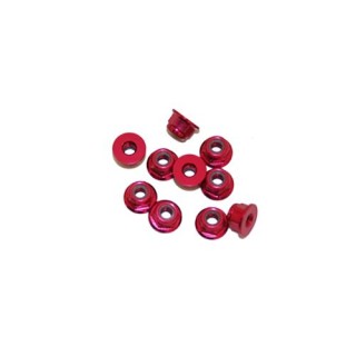 UR1503-R Ultimate 3mm. Alu. Nylon Nut W/Flanged Red (10Pcs)