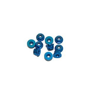 UR1513-A Ultimate 4 mm. Alu. Nylon Nut W/Flange Blue (10 Pcs)