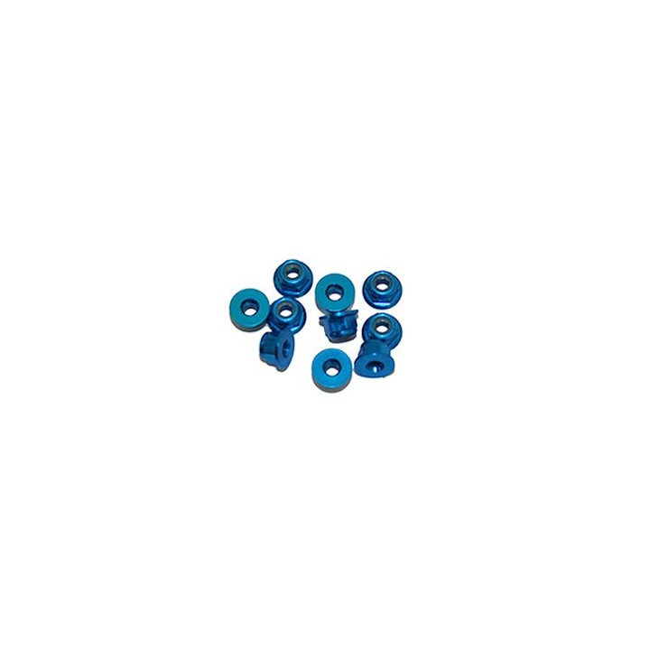 UR1513-A Ultimate 4 mm. Alu. Nylon Nut W/Flange Blue (10 Pcs)