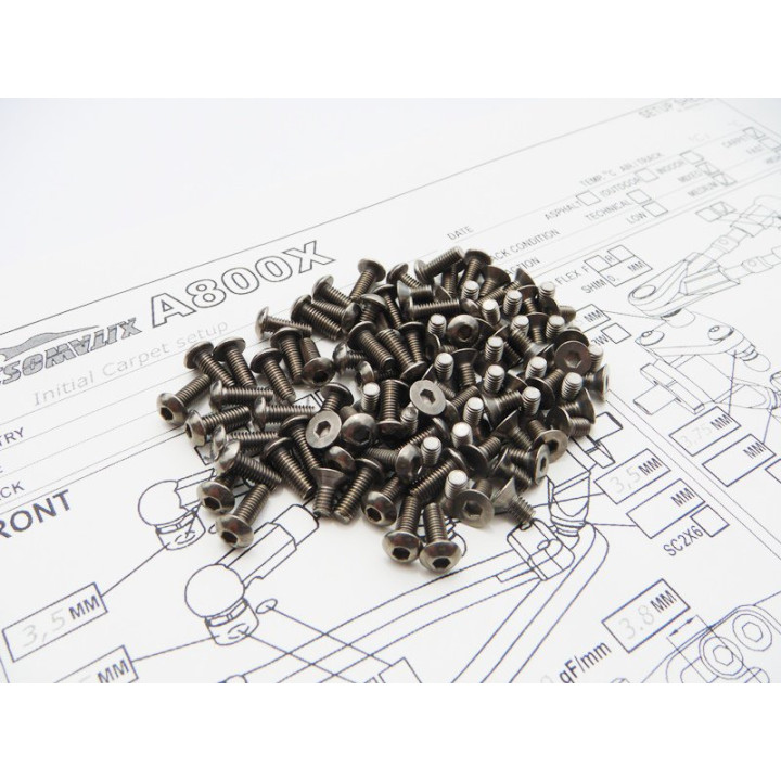 48184 Hiro Seiko A800X Titanium Hex Socket Screw Set