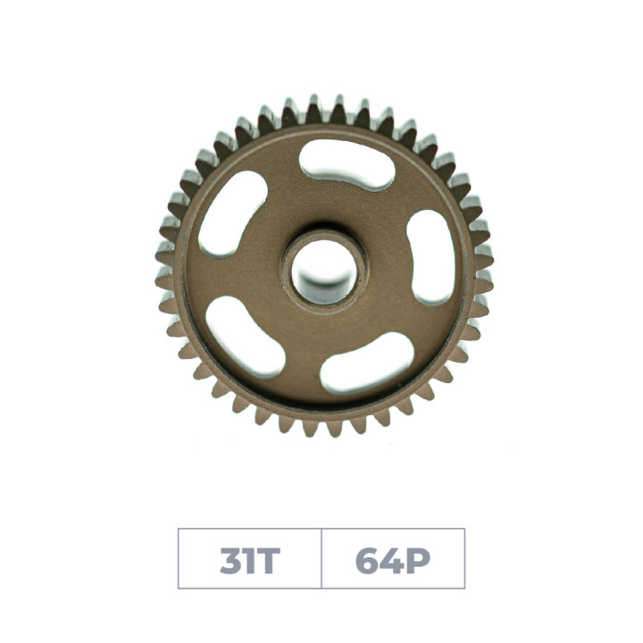48275 Hiro Seiko Hard Coated Alum. Pinion Gear (Mos2) Dp64-31T