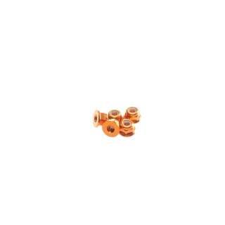 69560 Hiro Seiko 3mm Alloy Flange Nylon Nut [Orange]