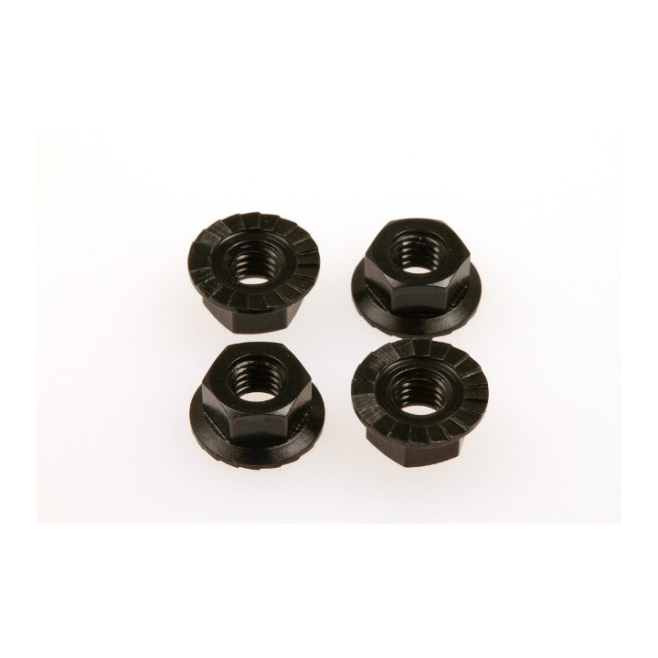 69597 Hiro Seiko 4mm Alloy Serrated Wheel Nut [Black]