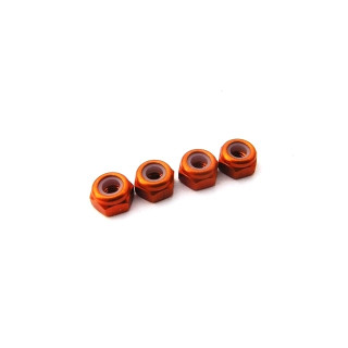 69855 Hiro Seiko 3mm Alloy Nylon Nut (S_Size) [Orange]