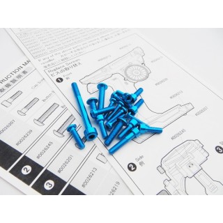 48407 Hiro Seiko M17 Light Weight Screw Set [T-Blue]
