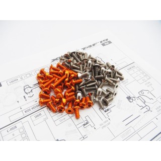 48435 Hiro Seiko T4F Titan/Alum Hex Socket Screw Set [Orange]