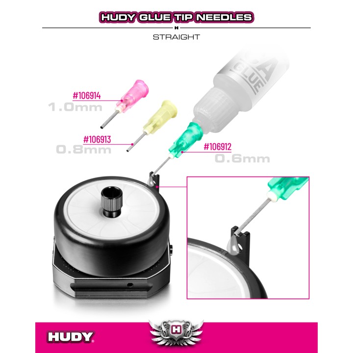 106914 Hudy Glue Tip Needle 1.0mm - Straight (10)