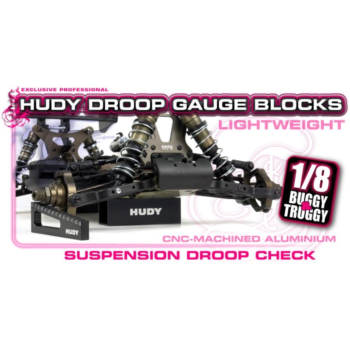 107704 Hudy Downstop Gauge Support Blocks 30mm - 1/8 Off-Road (2)