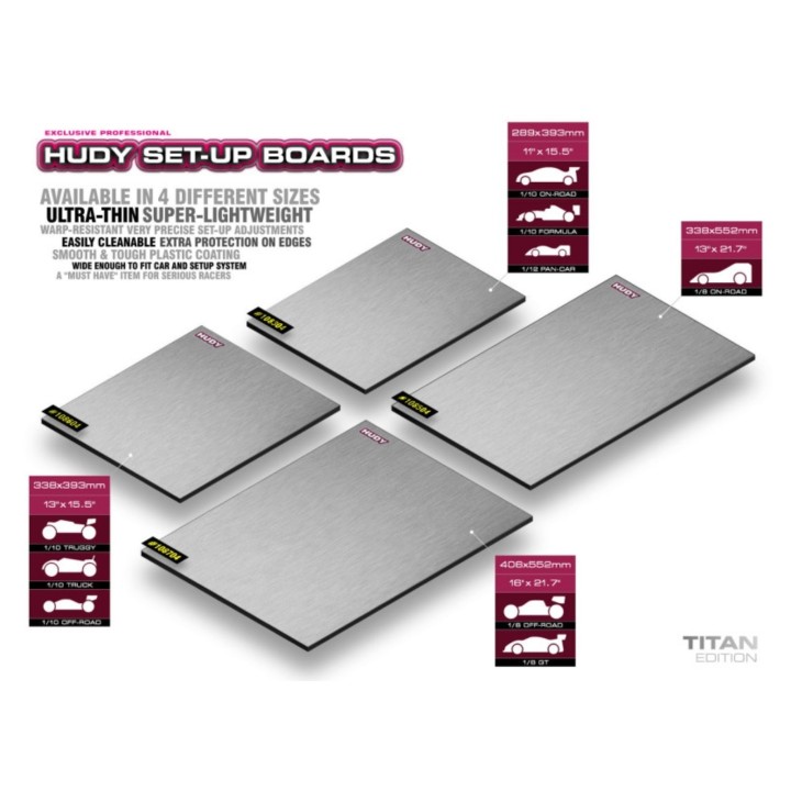 108704 Hudy Flat Set-Up Board For 1/8 Off-Road & Gt - Titan