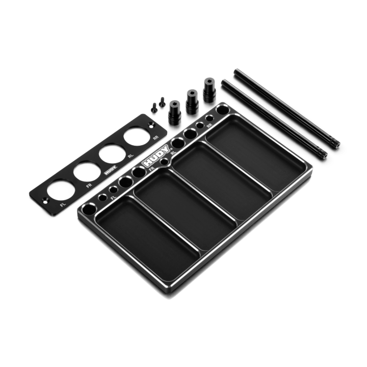 109802 Hudy Alu Tray For 1/8 Off-Road Diff & Shocks