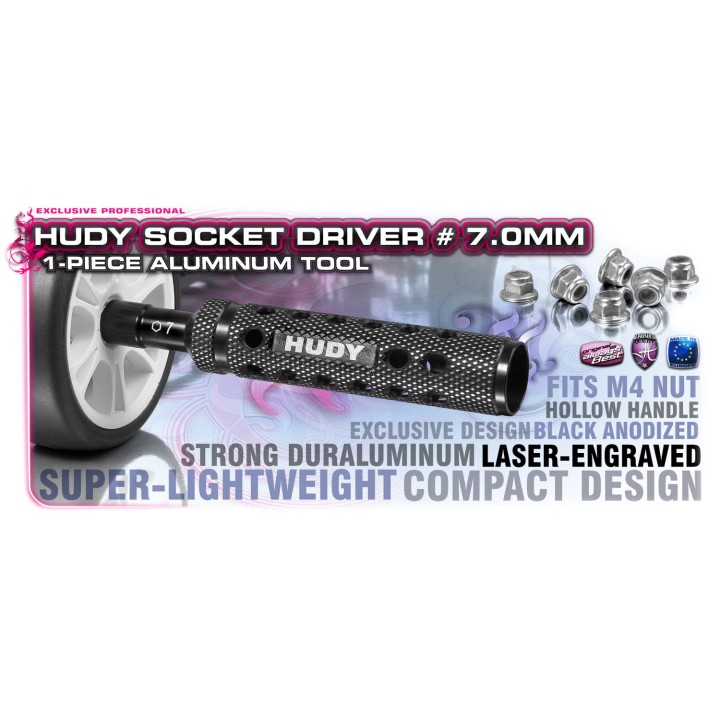 170007 Hudy Limited Edition - Alu 1-Piece Socket Driver 7.0 mm