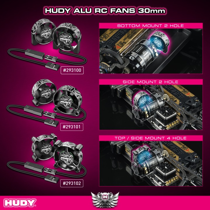 293101 Hudy Alu Rc Fan 30mm - Side Mount 2 Hole