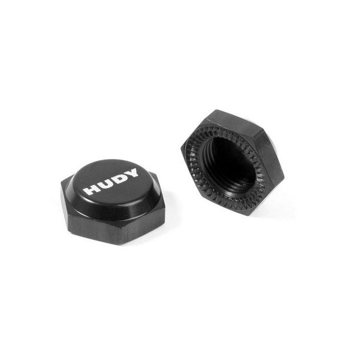 293560 Hudy Alu Wheel Nut With Cover - Ribbed (2)