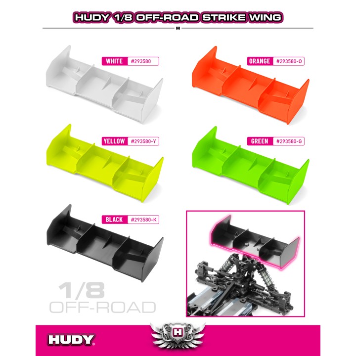 293580-O Hudy 1/8 Off-Road Strike Wing - Orange