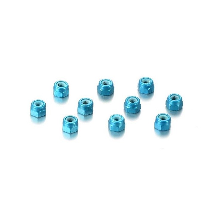 296530-B Hudy Alu Nut M3 - Blue (10)