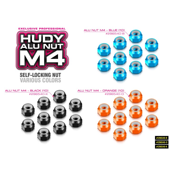 296540-B Hudy Alu Nut M4 - Blue (10)